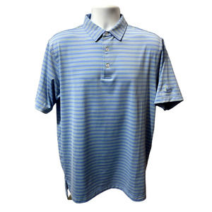 Men's Burnt Pine Golf Club Blue Yellow  Short Sleeve Polo Shirt Medium